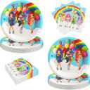 40pck Rainbow High Dolls Party Supplies include 20 plates, 20 napkins for the High Dolls birthday party decoration