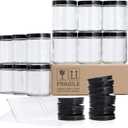 12 Pack, 8 OZ Thick Glass Jars with Lids, Clear Candle Jars with 12 Metal & 12 Plastic Lids - Empty Round Food Storage Containers, Canning Jar For Spice, Powder, Liquid, Sample - Dishwasher Safe