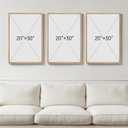Large Framed Neutral Abstract Wall Art Set of 3, Modern Black and White Beige Canvas Prints Paintings Artwork for Walls, Minimalist Pictures for Living Room, Bedroom, Dining Room Wall Decor 20x30 In, 20" W x 30" H x 3Pcs