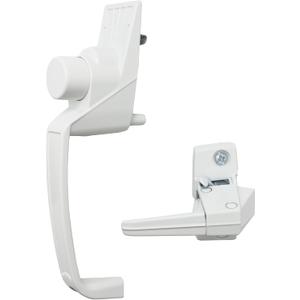 Ideal Security Model 910 Classic Push Button Handle with Latch for Storm Door and Screen Door, White