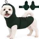 Dog Calming Vest, Dog Anxiety Vest with Ear Wrap to Reduce Noise Stress, Anxiety Jacket for Dogs, Dog Compression Shirt Anxiety for Separation, Fireworks, Vet Visits (DarkGreen, S)