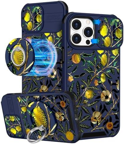 Buleens for iPhone 14 Pro Case 6.1 Inch - with Ring Stand & Camera Cover Aesthetic Cute Designed for Women Girls Unique Kawaii for Phone Case for iPhone 14 Pro Compatible with Magsafe