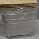 4 Packs Storage Bins with Bamboo Lids - Plastic Storage Containers with Lids Stackable Storage BoxStorages Baskets for Organizing Desktop Closet Playroom Classroom Office,White