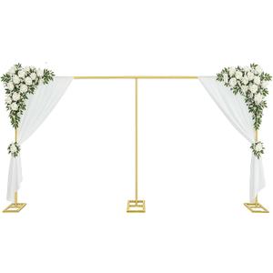 10x20ft Backdrop Stand Heavy Duty Pipe and Drape Backdrop Stand for Parties, Adjustable Pipe Kit Curtain Frame Stand for Photography Background Support,Wedding Arch Metal Frame (Gold)