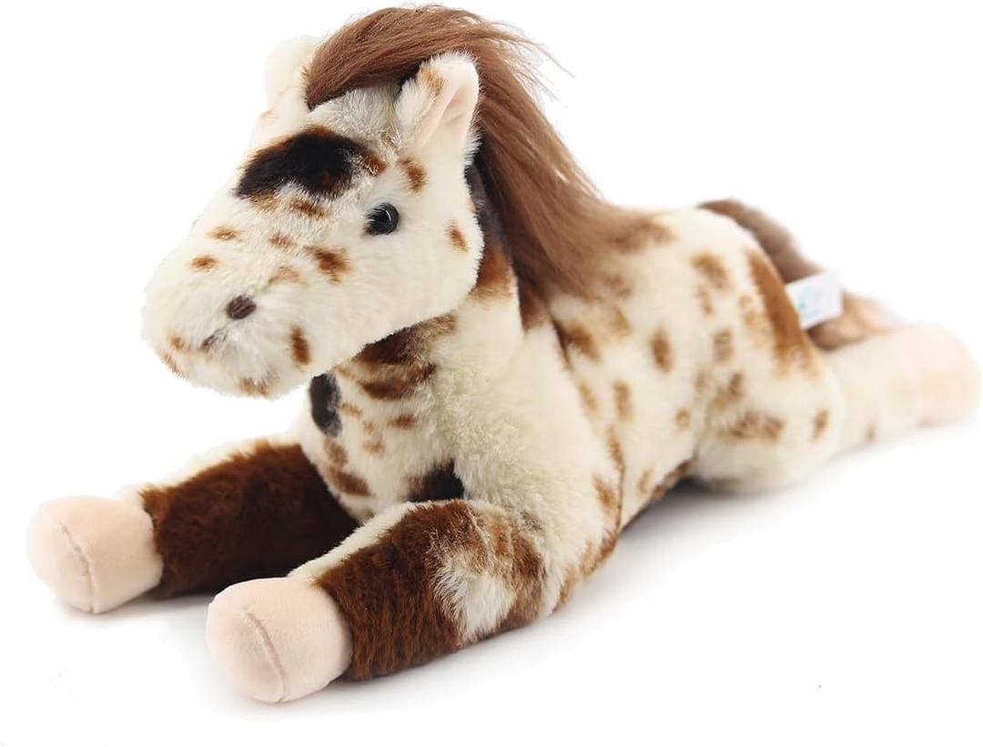 15" Spotted Horse Stuffed Animals for Boys and Girls, Soft and Adorable Stuffed Horse Plush Toys for Newborn Babies and Kids, Great Gifts on Birthday, Christmas, Machine Washable