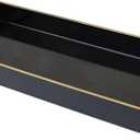 Black Vanity Tray with Handles, Decorative Tray Desktop Storage Organizer for Bathroom, Living Room, 5.9"*13.7"