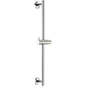 SKOWLL Bathroom Shower Head Slide Bar Wall Mount 26 Inch Shower Slide Bar No Drill, Brushed Nickel Sliding Shower Bar with Adjustable Handheld Shower Head Holder