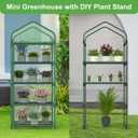 Mini Greenhouse 4-Tier Small Greenhouses for Outdoor Indoor 27"x19"x63" Portable Greenhouse w/ Screen Windows & Waterproof PE Cover Green House for Backyard Balcony Seedling Raising