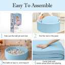 SHJADE Foam Ball Pit for Toddlers, 35.4"x 11.8" Kids Ball Pit, Soft Round Baby Ball Pool, Ideal Gift for Girls and Boys, Indoor and Outdoor Game(Blue, NO Balls)