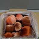 Woration 18pcs Fake Artificial Velvet Pumpkin Fall Decoration 3 Size Faux Foam Fabric Pumpkins Halloween Decor for Home Farmhouse Harvest Thanksgiving - Brown Series (Watermelon Red & Maroon Color & Coffee Color)