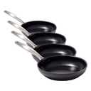 OXO Enhanced 8" Frying Pan Skillet,PFAS-Free Ceramic Nonstick,Durable Hard Anodized Cookware,Scratch Resistant,Stainless Steel Handle,Good Grips,Dishwasher Safe,Oven safe,Black,(Pack of 4)