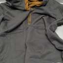 Mens Fleece-Lined Hoodies Half Zip Midweight Long Sleeve Thermal Pullover (S-2XL) (Large, Dark Grey)