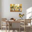 XLMDYYSW Lemon Wall Art Citrus Prints for Kitchen Wall Decor Yellow Fruit Pottery Canvas Picture Blue Classical Painting for Farmhouse Bathroom Framed (Orange, 16.00" x 24.00")