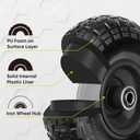 TICONN 10" Solid Tires, 4 Pack Flat Free 4.10/3.50-4'' Wheels with 5/8 Axle Bore Hole and Double Sealed Bearings (Black, 4PK)