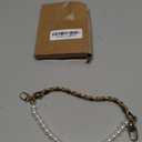 uxcell 10.2'' Pearl Purse Double Chain, Metal Purse Extender Chain, PU Leather Double Handle Wrist Chain, Purse Handbag Strap Replacement Chain (Coffee, Gold Chain)