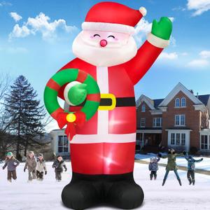 Danxilu 12 FT Giant Santa Claus Inflatable Christmas Decorations Outdoor Built-in LED Lights, Large Inflatable Santa Blow up Yard Decorations Waterproof Christmas Decor for Outside Lawn Xmas Holiday