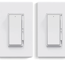 LED/CFL Lights and 600W INC/HAL Bulbs, Single Pole/3-Way LED Slide Dimmer Light Switch, Wall Plate Included, UL Listed, 2 Pack, Matte White