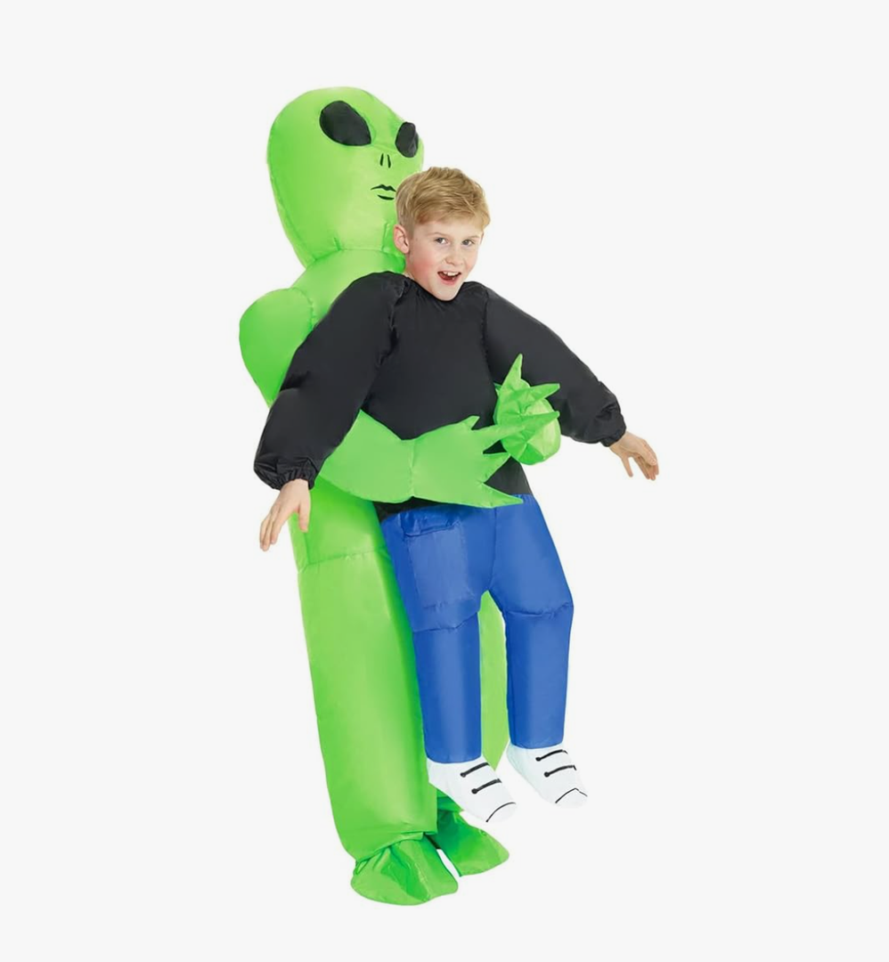 Morph Kids Inflatable Alien Costume, Blow Up Alien Outfit for Children, Halloween Costumes for Kids, One Size