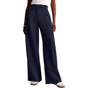 NIMIN Women Wide Leg Pants High Waisted Business Casual Work Trousers Dressy Pants with Pockets (Black, XS)