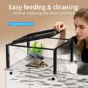 Upgraded Turtle Basking Platform for Aquatic Turtles with Temp & Humidity Gauge, Clear Acrylic Turtle Dock, Flip-Open Lid, Non-Slip Ramp & Escape-Proof, Fits 17–19" Aquariums