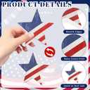 COCHIE 4th of July Decorations Wooden Star Set of 6, Labor Day Decor, Patriotic Memorial Day Tiered Tray Decor, Red White and Blue Veterans Day Decorations for Home Office Table Shelf (Vintage)