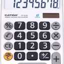 CATIGA Desktop Calculator 8 Digit with Solar Power and Easy to Read LCD Display, Big Buttons, for Home, Office, School, Class and Business, 4 Function Small Basic Calculators for Desk, CD-8185 (White)