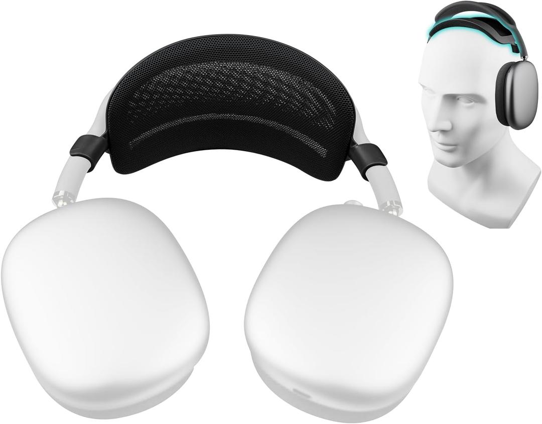 SOULWIT Headband Pressure Relief Pad for AirPods Max, Improved Ergonomic and Lightweight Headstrap Cover Protector - Black(1.0 Gen)