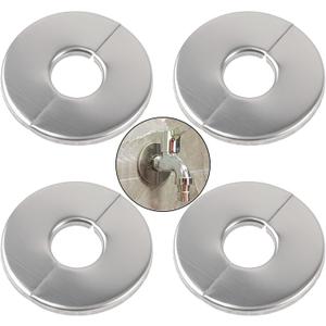 4Pcs 304 Stainless Steel Wall Split Flange Round Escutcheon Plate Cover for Various Pipes (22mm/087in)