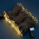 YULETIME 300 Warm White String Lights, 100 ft 8 Models Brown Wire 5mm LED