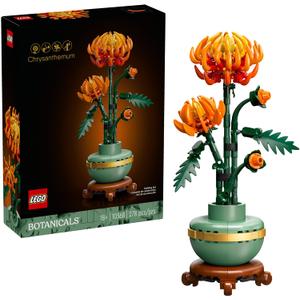 LEGO Botanicals Chrysanthemum Building Set for Adults Ages 18+ - Artificial Flower for Dinner Table Centerpieces & Decoration - Gift for Birthdays - 10368, One Size Fits All