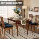 Dining Chair Cushions Set of 2-2" Thick High-Density Foam Chair Pads with Ties and Non-Slip Bottom, Removable Washable Cover for Dining and Kitchen, 17"x16", Navy Blue