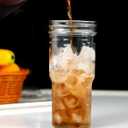 2 Pcs 24 oz Glass Cups With Bamboo Lids and Straws & 2 Airtight Lids, Reusable Smoothie Cup Mason Jar Drinking Glasses Iced Coffee Cups Glass Tumbler for Bubble Tea, Juice, Gift