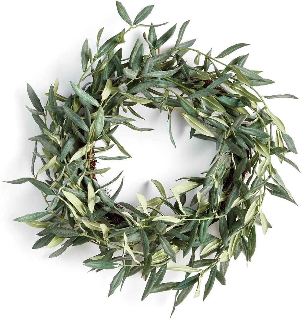 Artificial Olive Leaf Vine,Rattan Vine,Greenery Garland,Artificial Leaves Vine for Home,Office Accessory, 14"
