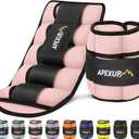 APEXUP 10lbs/Pair Adjustable Ankle Weights for Women and Men, Modularized Leg Weight Straps for Yoga, Walking, Running, Aerobics, Gym, Physical Therapy, Size: 5 lbs x2