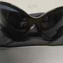 FEISEDY Oversized Oval Wrap Around Sunglasses Women Men Y2K Bug Eye B2391, Black
