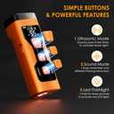 Dog Bark Deterrent Devices, 3X Ultrasonic Anti Barking Device for Dogs, 4 Frequencies 5 Training Modes 65ft Safer Alternatives to Bark Collars, Portable Design with Display for All Dogs (Orange)