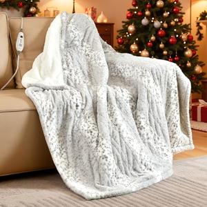 Electric Heated Throw Blanket 50" x 60", Reversible Faux Fur & Sherpa, 6 Heating Levels & 4H Auto Off, Over-Heat Protect, ETL Certification, Machine Washable
