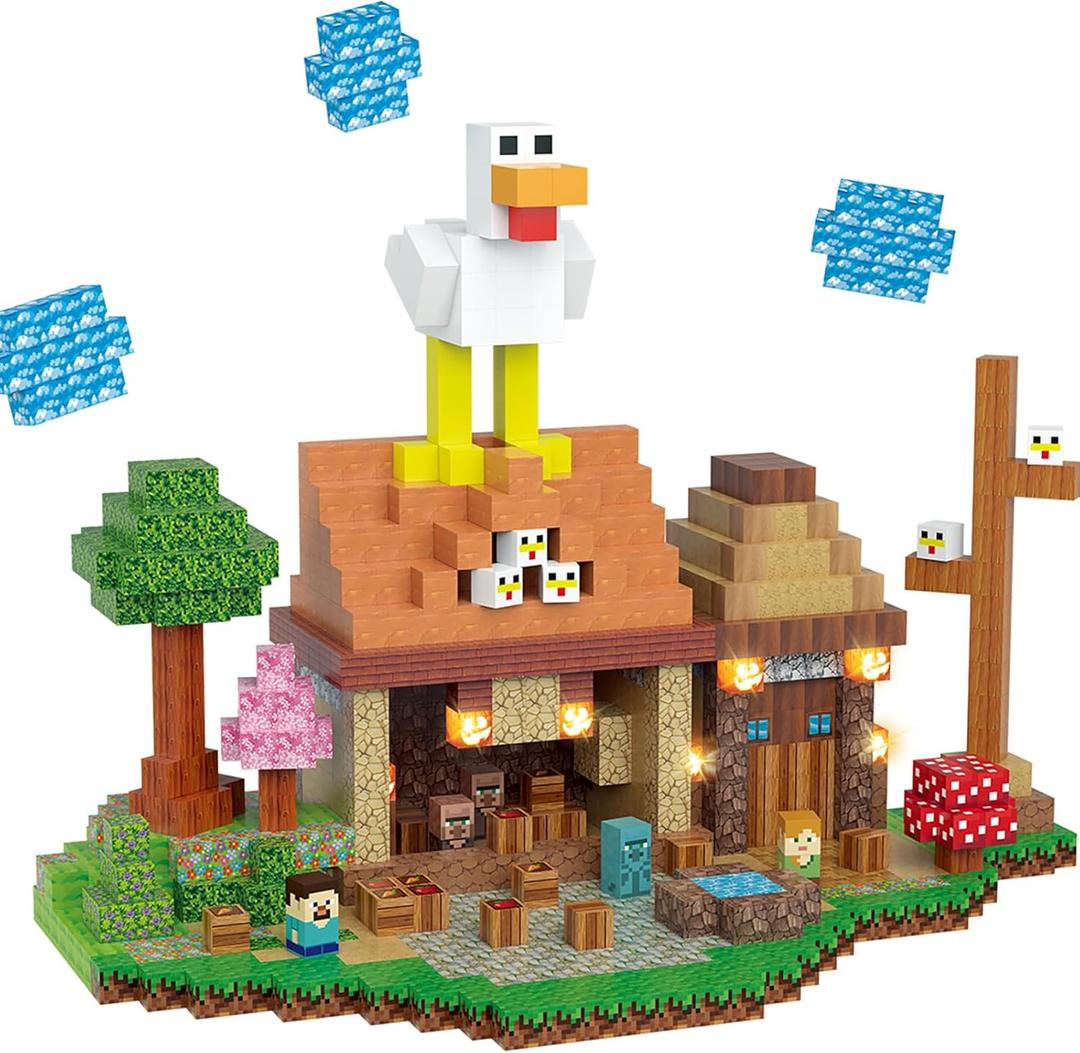 120pcs Magnetic Blocks for Kids 3+, Light Up Magnetic Building Blocks Toy Set, 1 inch 3D Construction Build Toys STEM Sensory Magnet Cubes Christmas Birthday Present