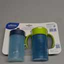 Dr. Brown's Milestones Straw to 360 Cup Set, Convertible Toddler Training Cup Set with Lids, Blue/Green, 10 oz/300 mL, BPA Free, 9m+