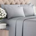 Full Sheets Set 6 Piece - Includes 4 Pillowcases - Bed Sheets Full Size - Soft Hotel Luxury Bedding - Cooling, Comfy, Cozy & Breathable - 1 Flat & 1 Fitted & 4 Pillowcases w/ Deep Pockets - Steel Blue