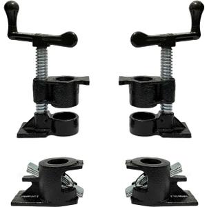 HENBOW 3/4" Pipe Clamp,Wood Gluing Pipe Clamp Set,Heavy Duty Cast Professional Pipe Clamps Tools,Cast Iron Wood Clamps Quick Release for Woodworking Improvement and Diy Projects(2Pack-Black)