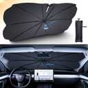 Car Windshield Sun Shade Umbrella for Tesla Model 3/Y, [2023 Upgraded Nanoscale Insulation Material] Protect Car from Sun Rays Damage & Keep Car Cool, Special Accessories for Tesla Model 3/Y