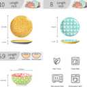 Selamica Ceramic Plates and Bowls Sets,24 Pieces Dinnerware Sets for 8,Scratch Resistant Dish Set for family gathering,Dishwasher & Microwave Safe, Assorted Colors