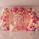 Pink Shimmer Wall Backdrop 48 Panels Cover 6 x 8 Ft, Photo Backdrops for Wedding,Anniversary,Birthday,Party Decoration