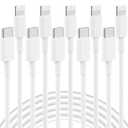 5 Pack 6FT USB C to Lightning Cable, [Apple MFi Certified] iPhone Charger Fast Charging Cord Durable Tangle-Free iPhone Charger Cord for iPhone 14/13/12/11/X/8/7/Plus, iPad, AirPods - White