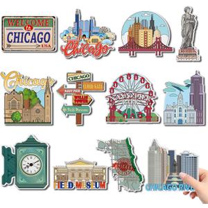 Xuhal 12 Pcs Chicago Fridge Magnet USA Cities Magnetic Big Size Refrigerator Stickers Souvenirs Gifts for Refrigerator Home Decoration Xuhal 12 Pcs Chicago Fridge Magnet USA Cities Magnetic Big Size Refrigerator Stickers Souvenirs Gifts for Refrigerator Home Decoration