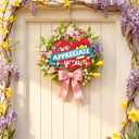 Doctors Day Wooden Wreaths for Front Door Happy Doctor's Day Welcome Sign We Appreciate You Decor Doctor Appreciation Decorations for Home Party