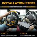 EcoNour 2 in 1 Car Steering Wheel Desk | Tray for Laptop Car Mount with Pen Holder | Desk Console for Car | Food Tray for Eating with Drinks Holder | Multipurpose Travel Car Accessories