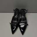 baobeijiadao Womens Slingback Heels Pointed Toe Slip On Pumps Closed Toe Kitten Heel Heeled Sandals Patent Leather Dress Shoes for Women (8.5, Black)