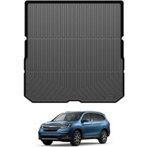 Powerty Trunk Mat for 2016-2021 2022 Honda Pilot Accessories Cargo Mats TPE All Weather Cargo Liner Back Seat Cover Heavy-Duty Trunk Liners